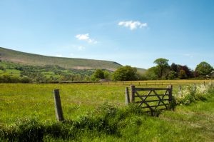 A blissful view looking into the Black Mountains of Wales, UK.